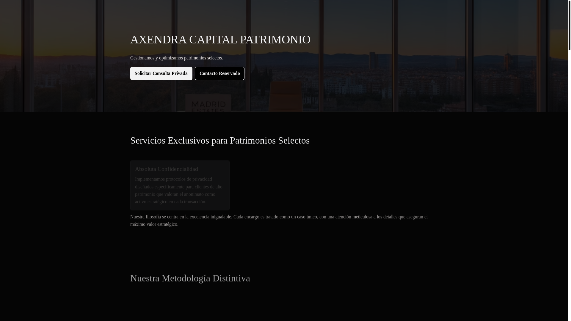 website screenshot of https://axendracapital.com/