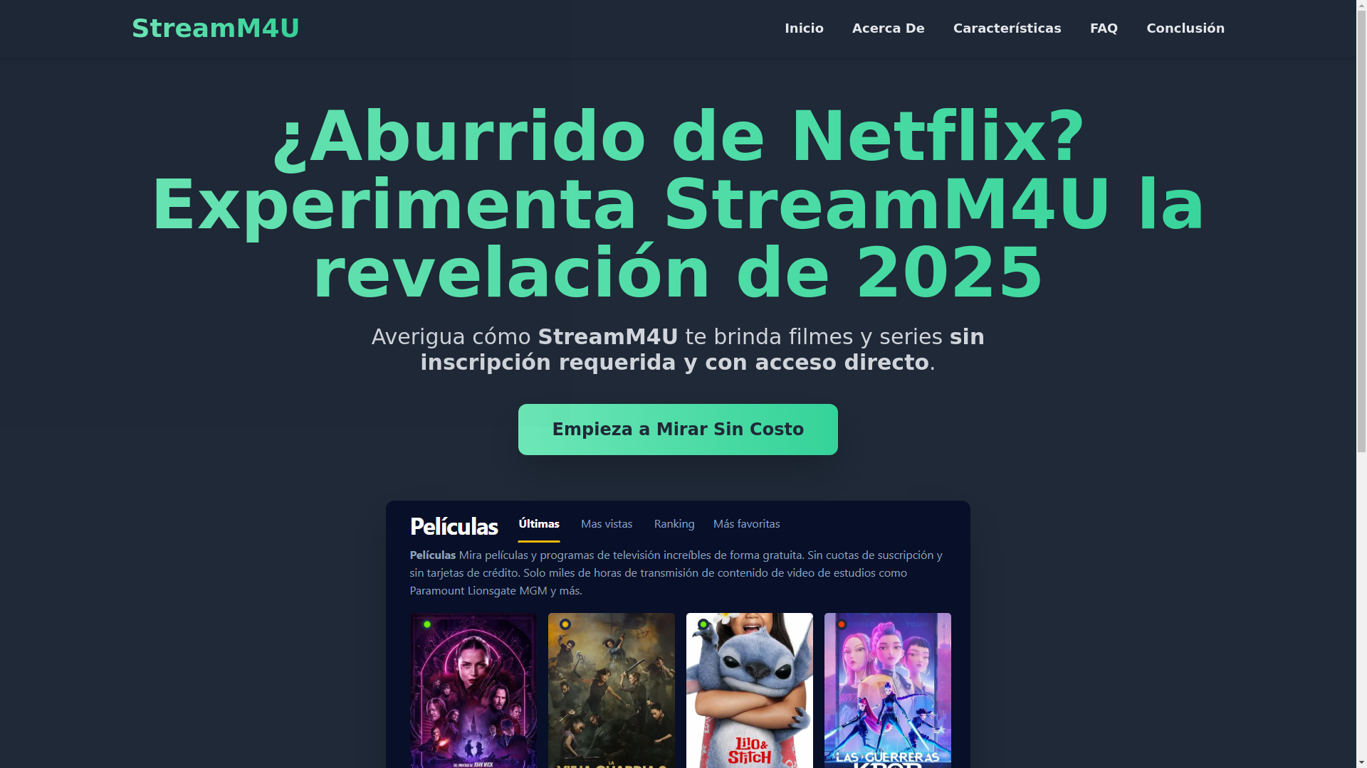 website screenshot of https://stream4u-9gan.pages.dev/