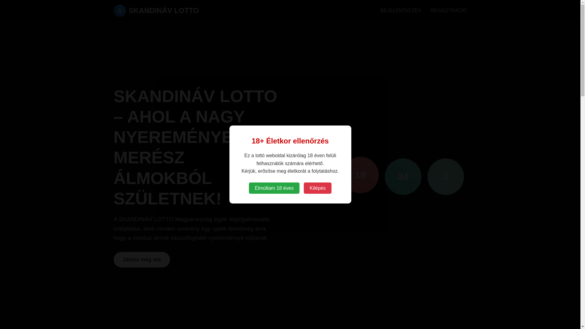 website screenshot of https://skandinav-lotto-hu.com/
