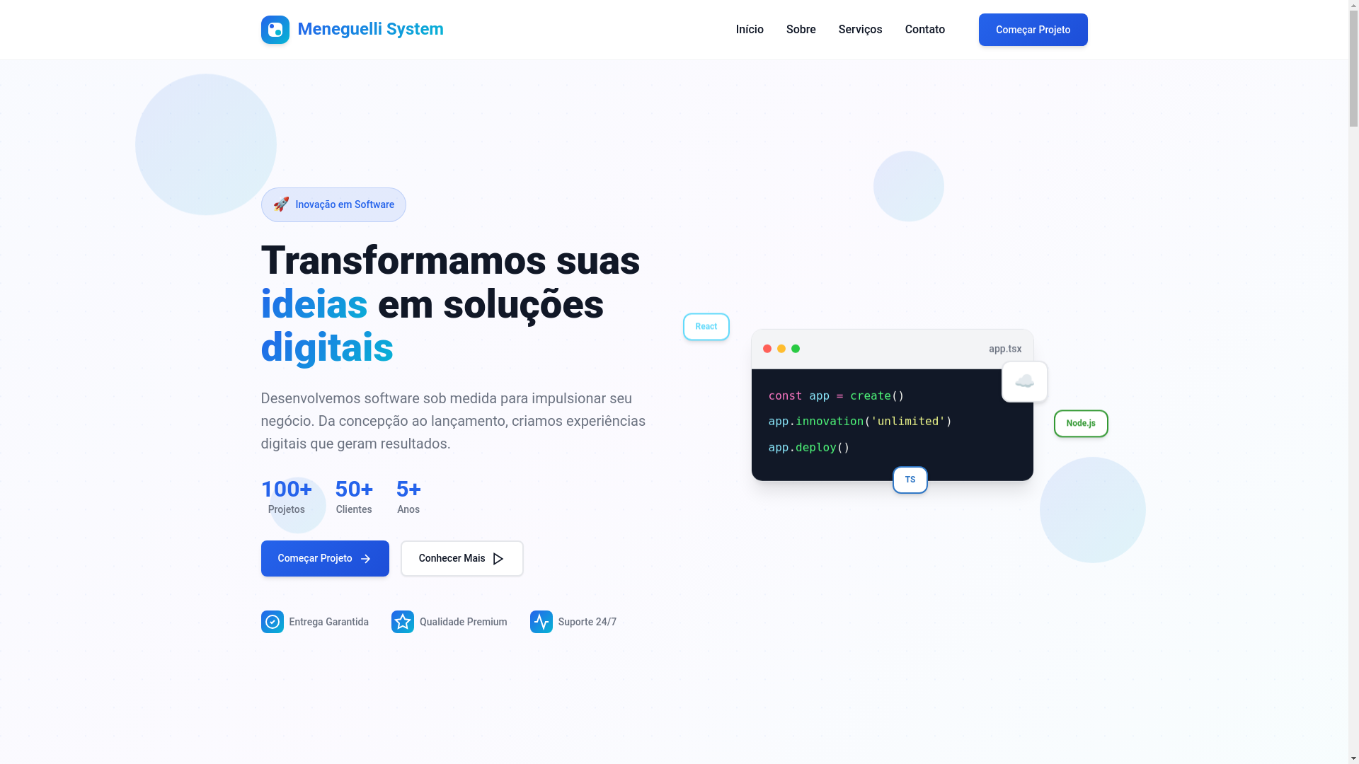 website screenshot of https://meneguelli-system.pages.dev/