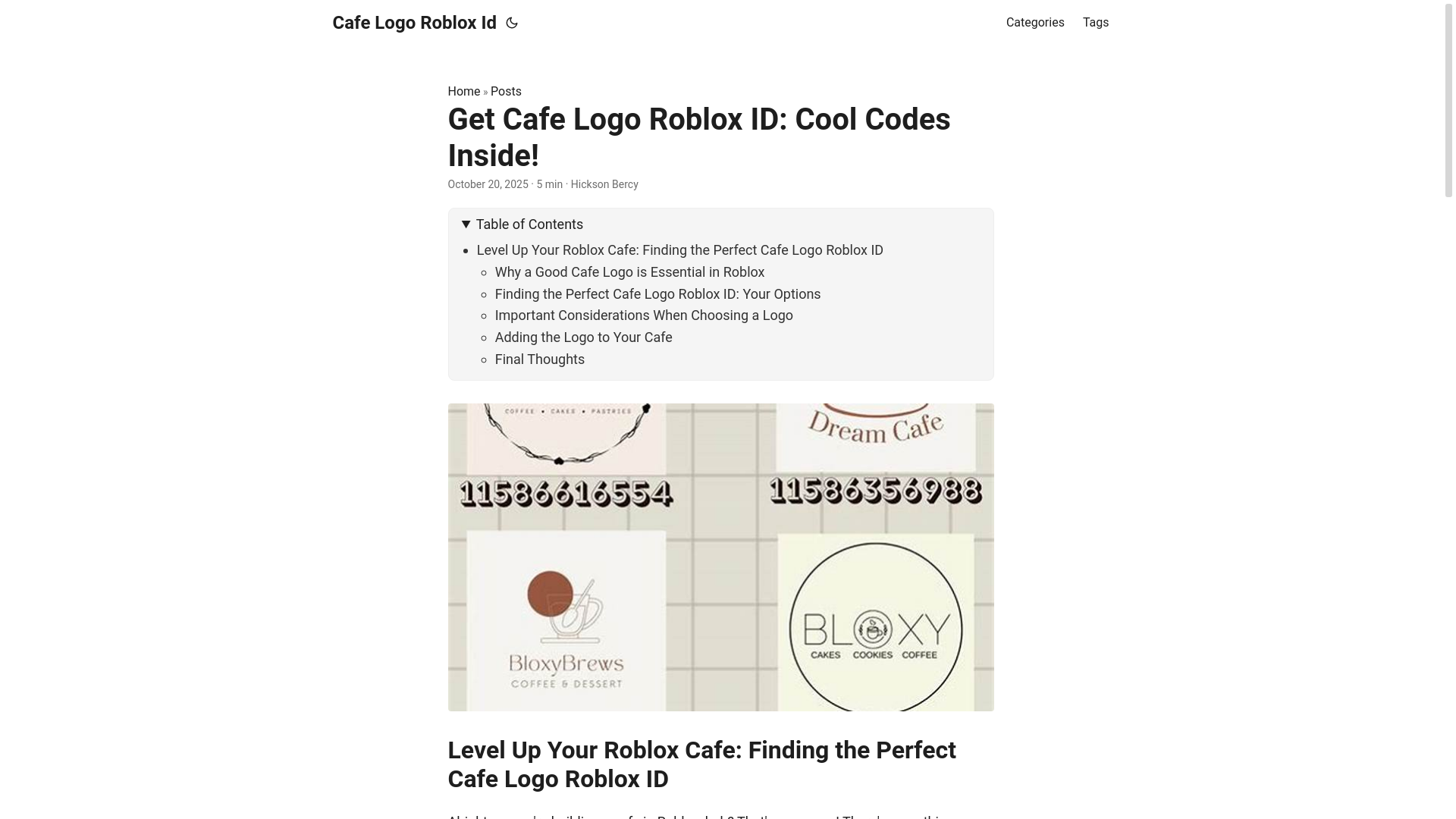 website screenshot of https://cafe-logo-roblox-id.pages.dev/