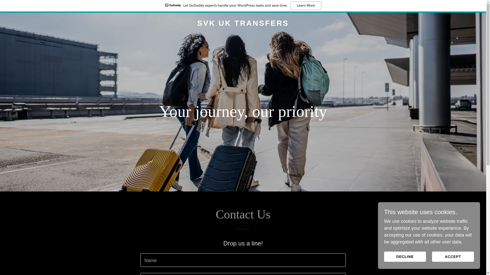 website screenshot of https://svkuktransfers.co.uk/