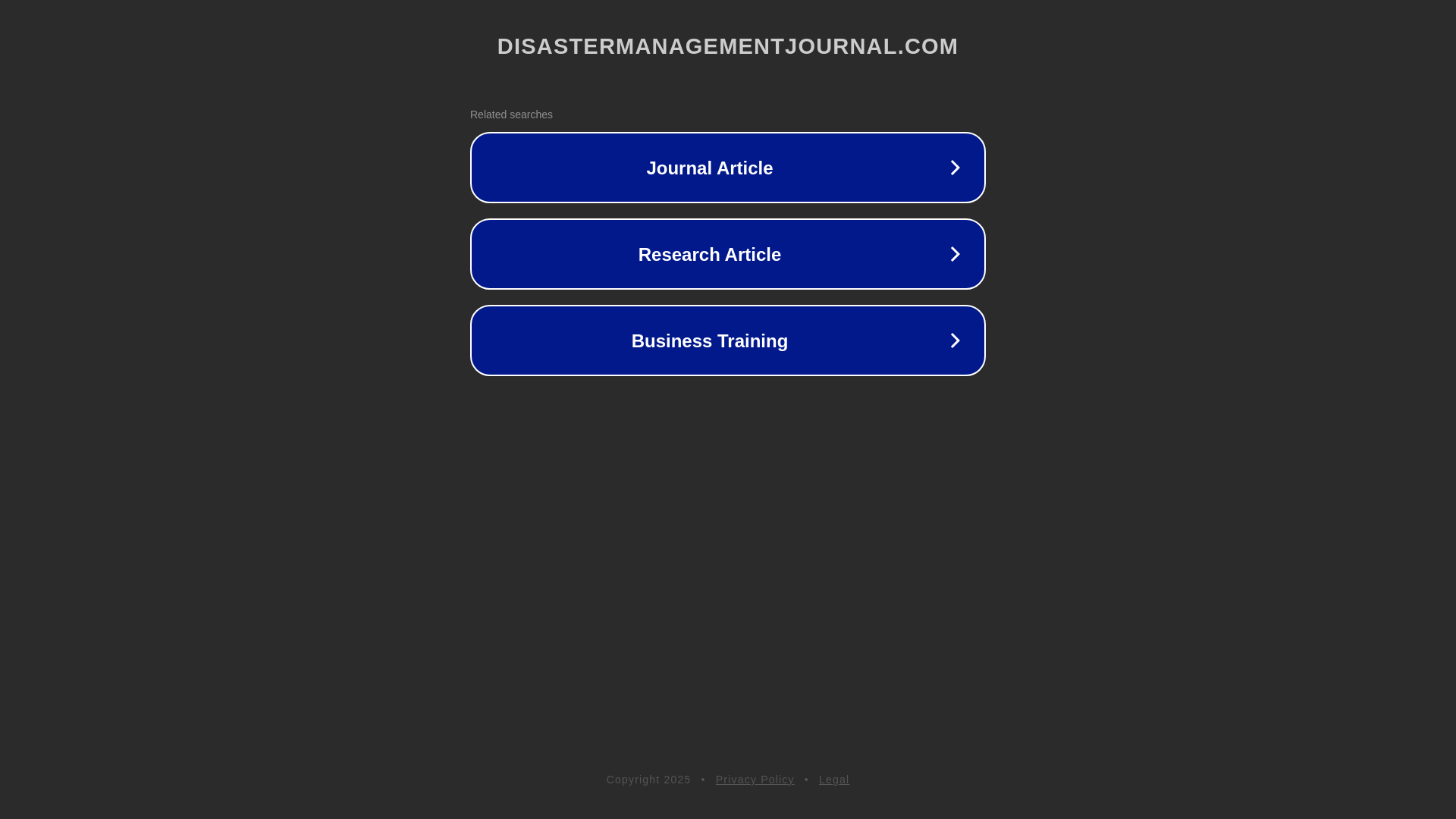 website screenshot of https://disastermanagementjournal.com/