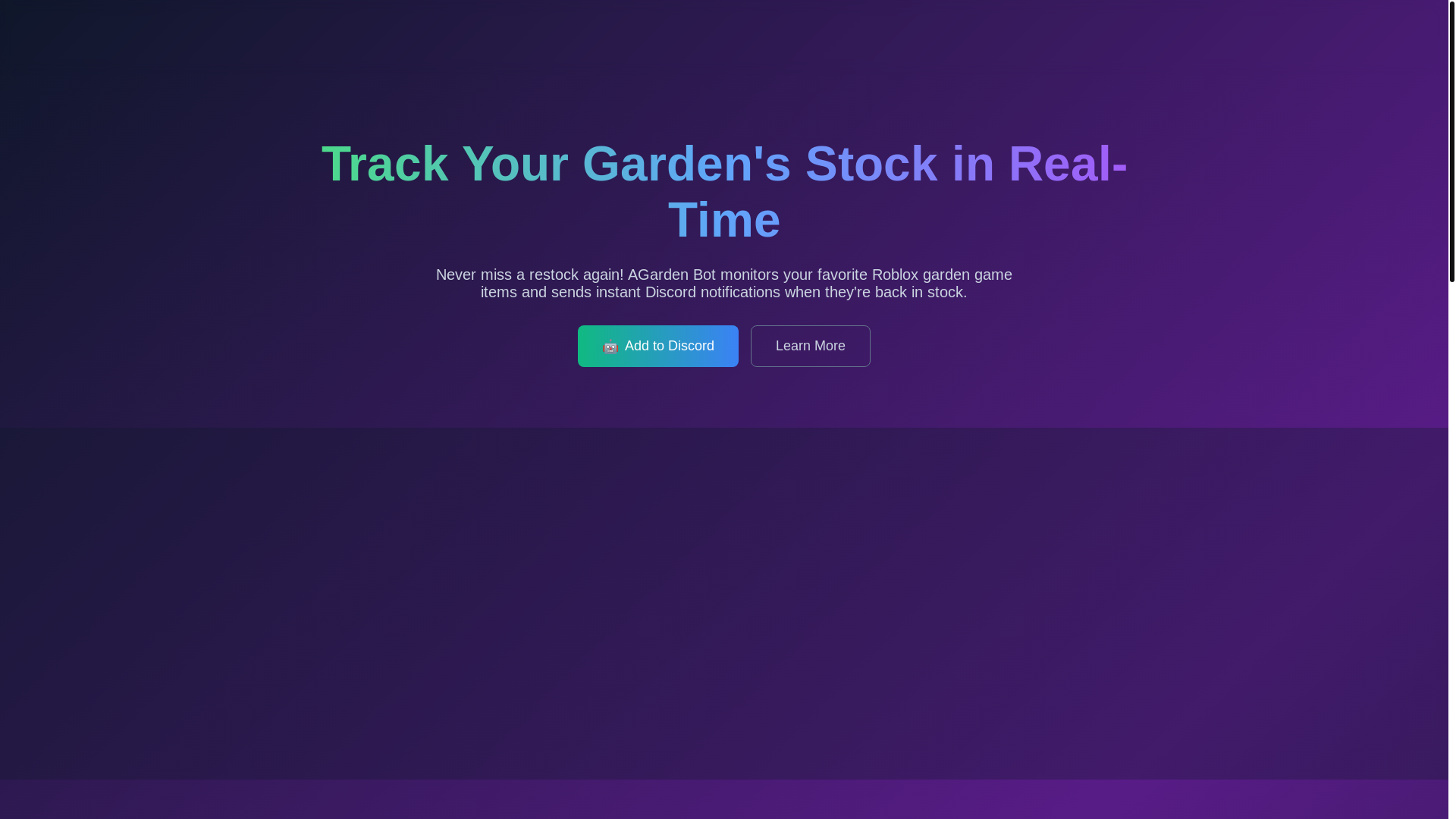 website screenshot of https://agarden-bot.pages.dev/