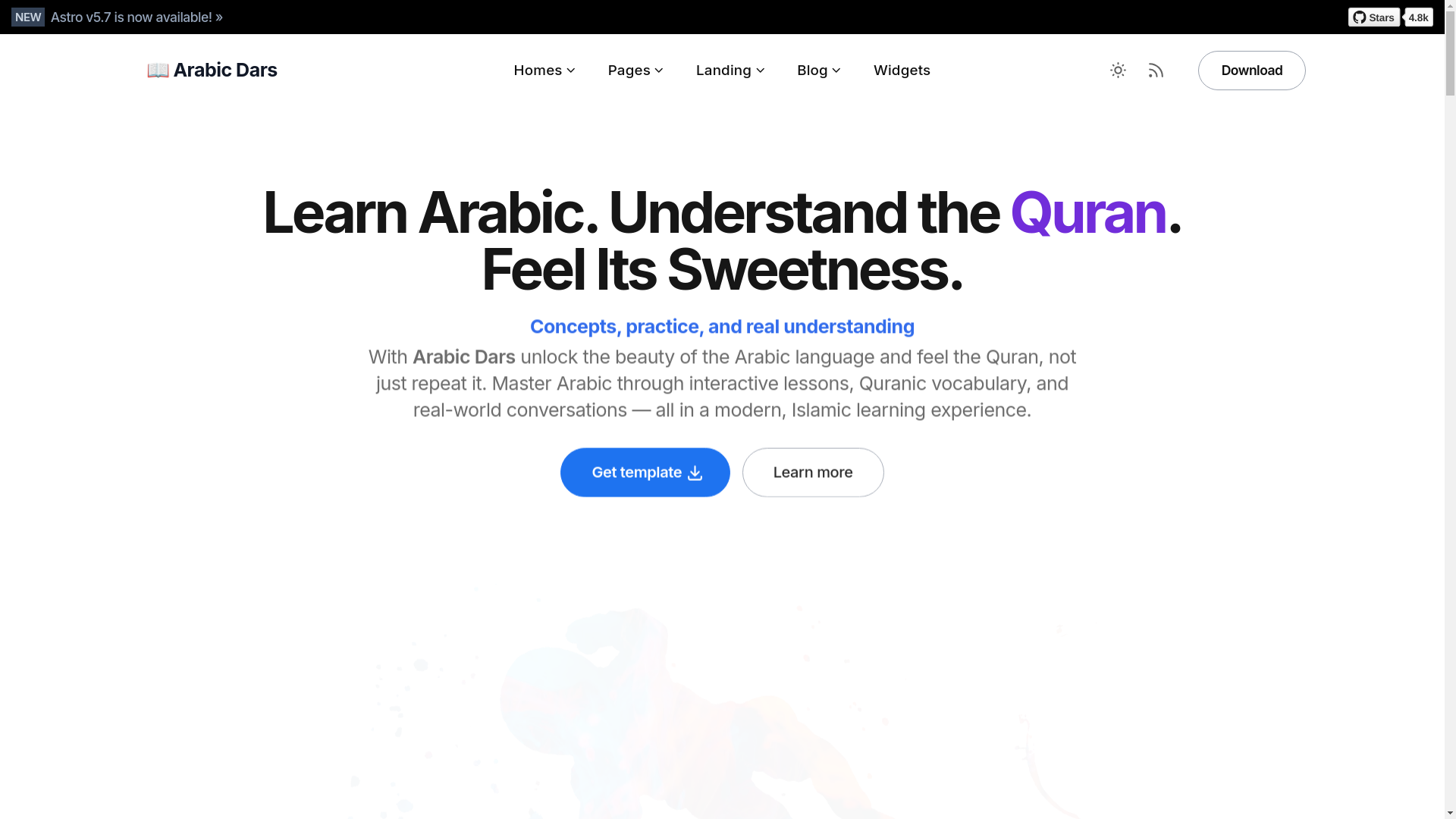 website screenshot of https://arabicdars-website.pages.dev/