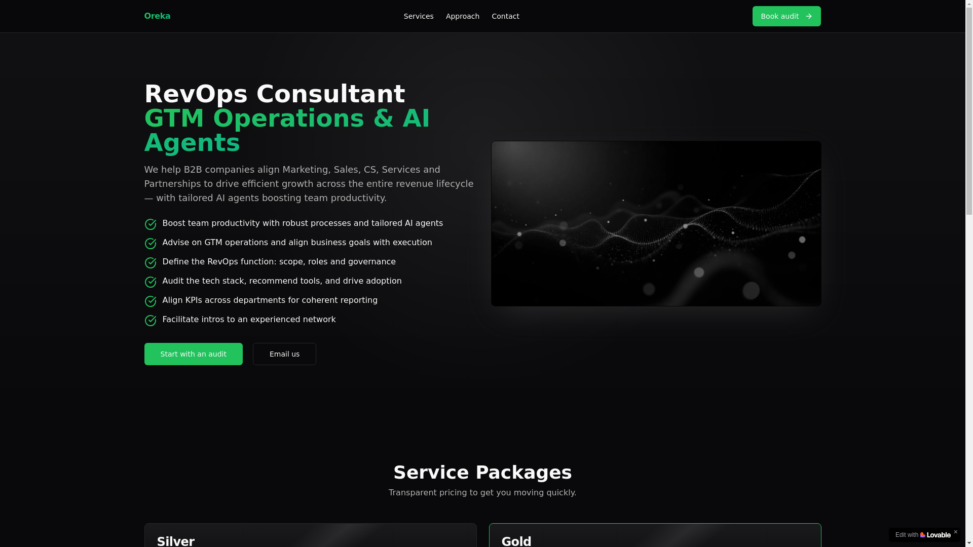 website screenshot of https://oreka.space/