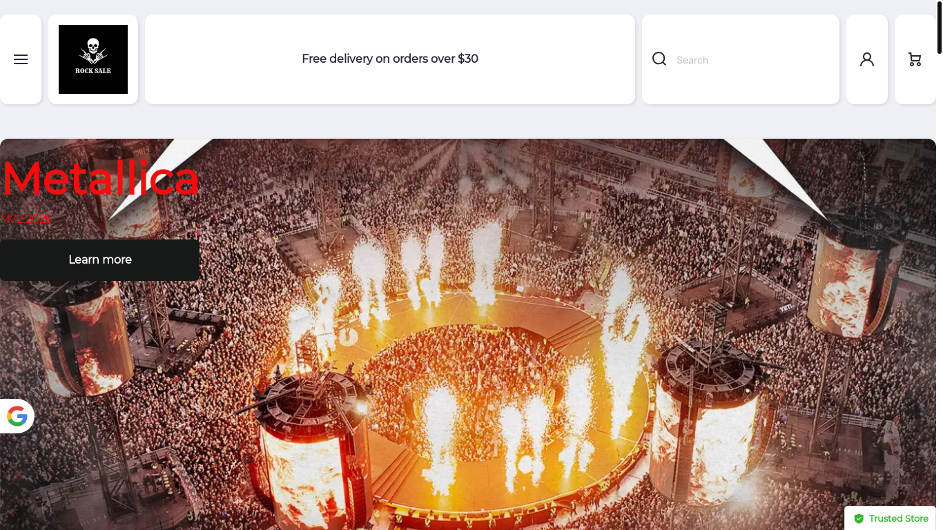 website screenshot of https://rocksaleus.com/