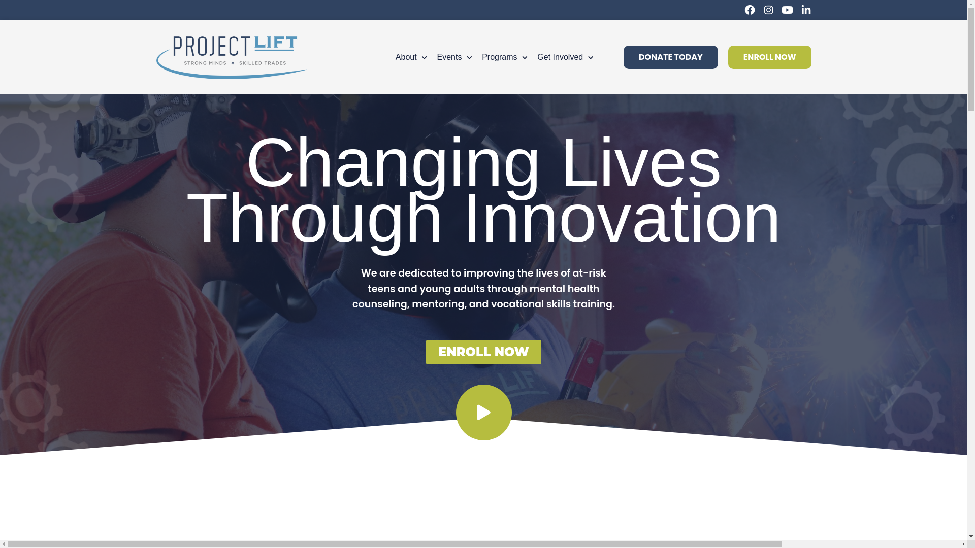 website screenshot of https://projectlift.org/
