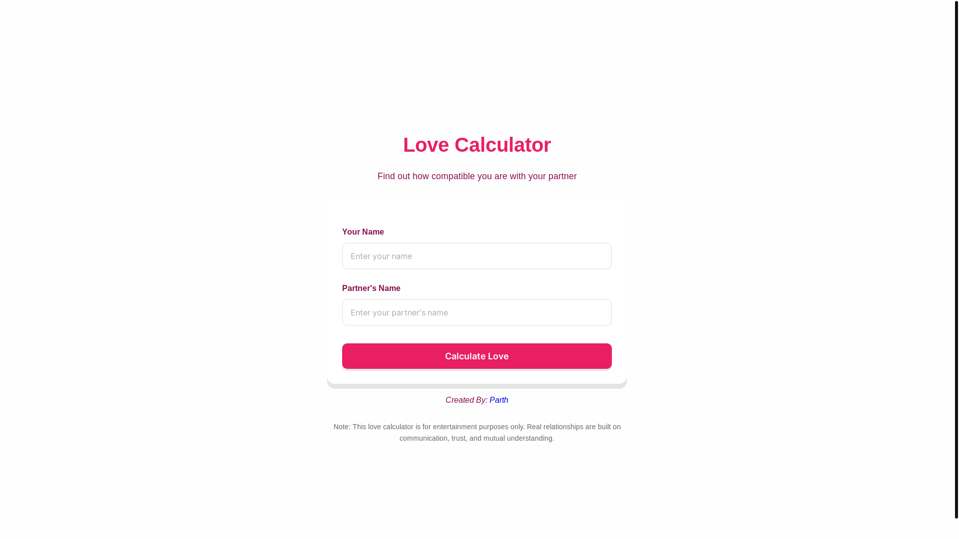 website screenshot of https://love-calculatorr.pages.dev/