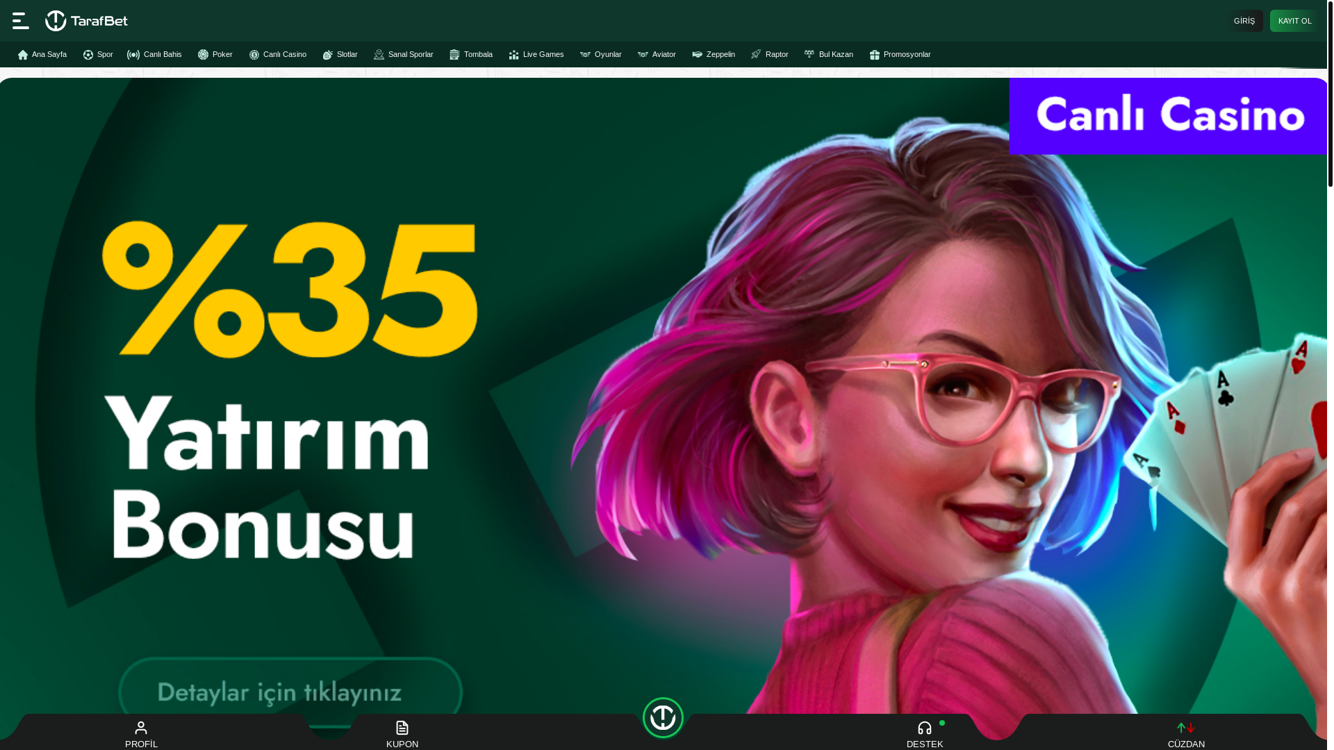 website screenshot of https://tarafbetl659.com/