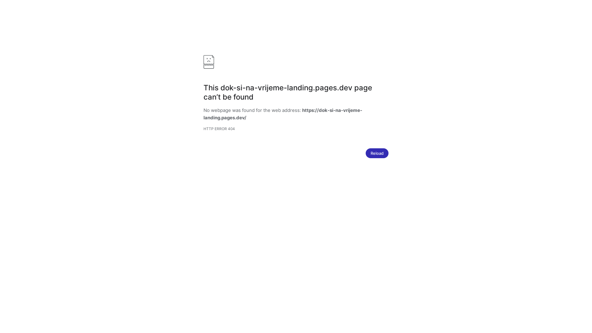 website screenshot of https://dok-si-na-vrijeme-landing.pages.dev/