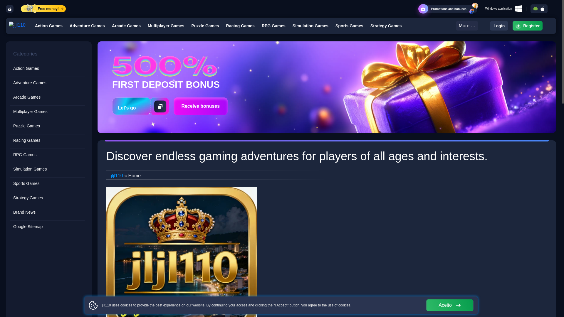 website screenshot of https://jljl110casino.com/