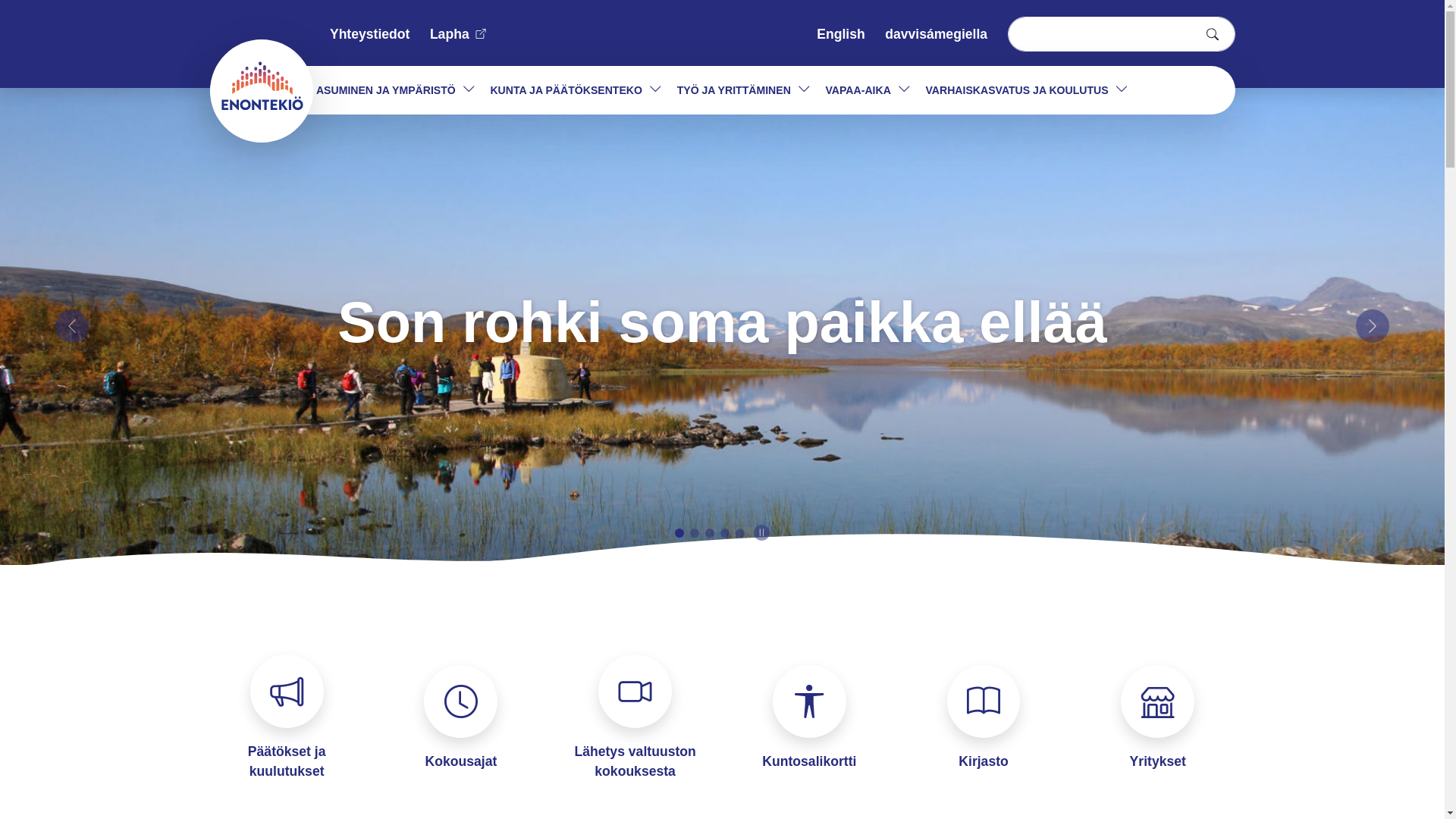 website screenshot of https://enontekionliikekiinteistot.fi/