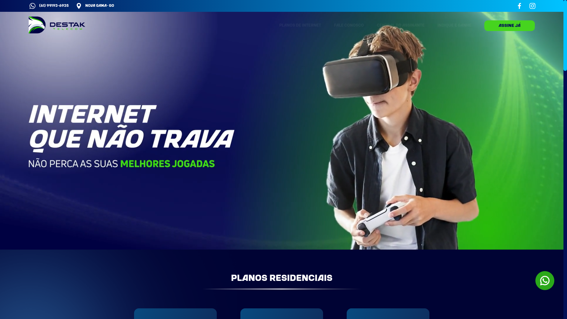 website screenshot of https://destak-telecom-6rt.pages.dev/