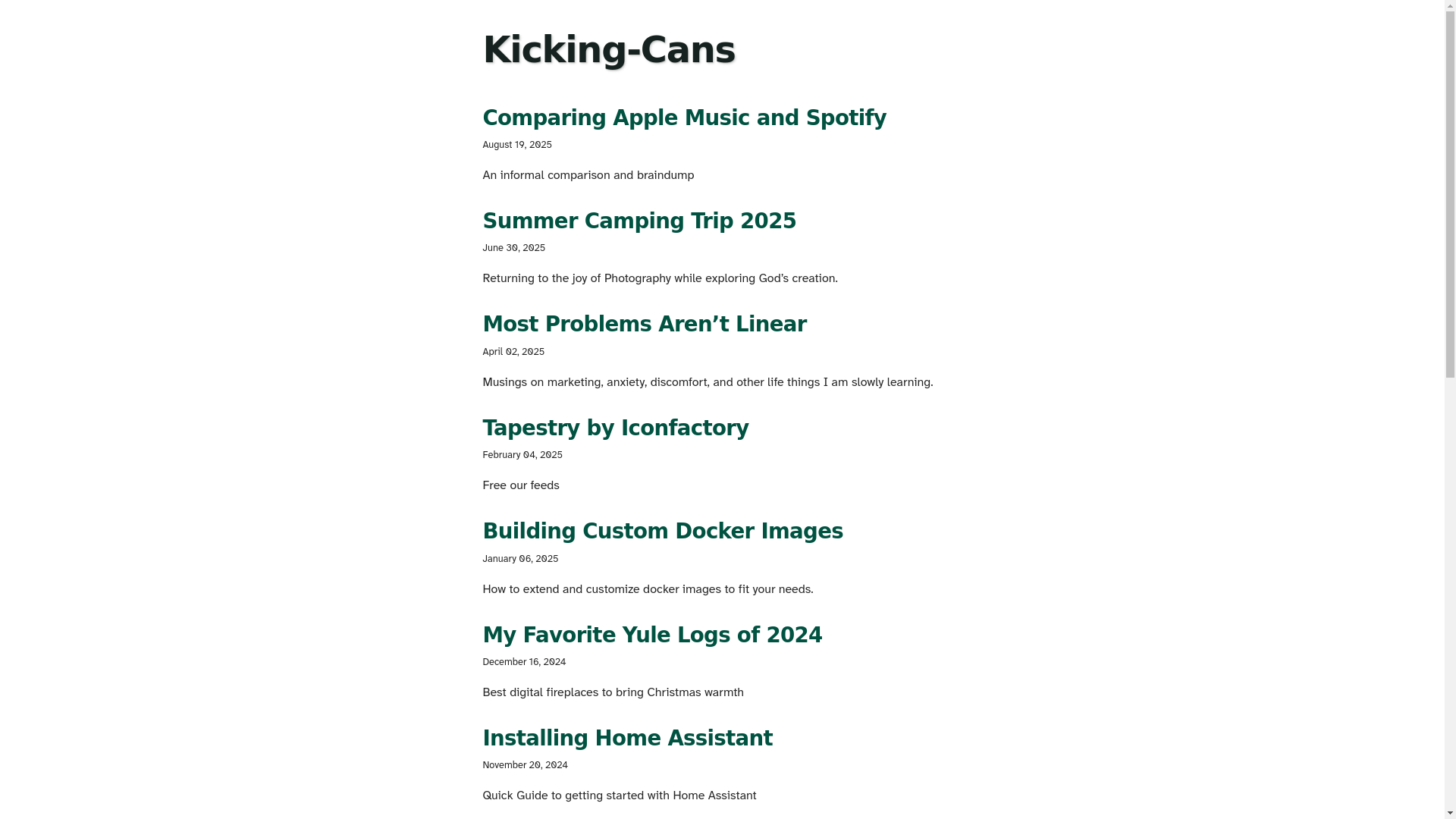 website screenshot of https://kicking-cans.pages.dev/