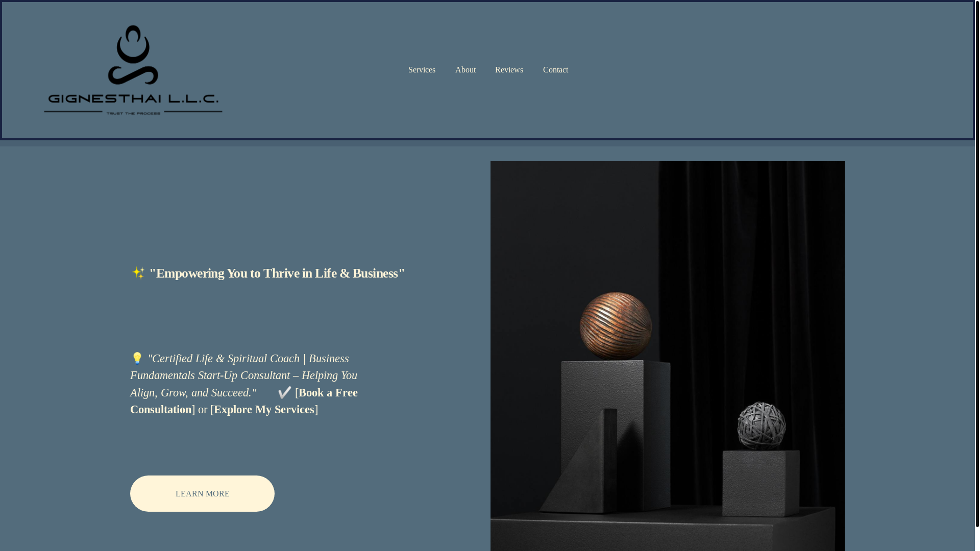 website screenshot of https://gignesthaillc.com/
