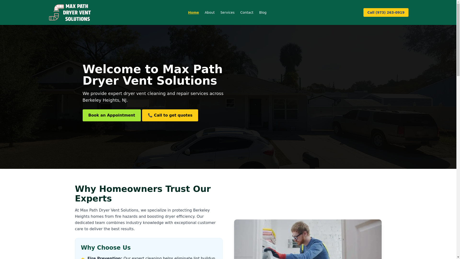 website screenshot of https://maxpathdryerventsolutions.site/