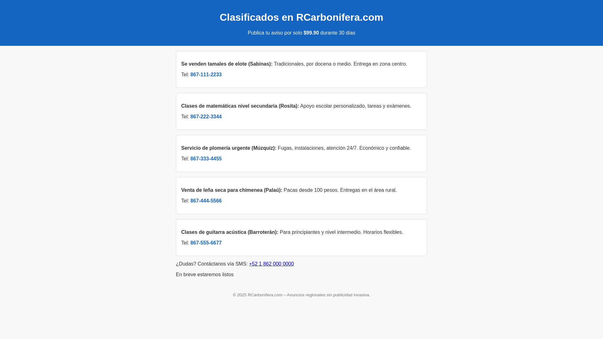 website screenshot of https://rcarbonifera.com/