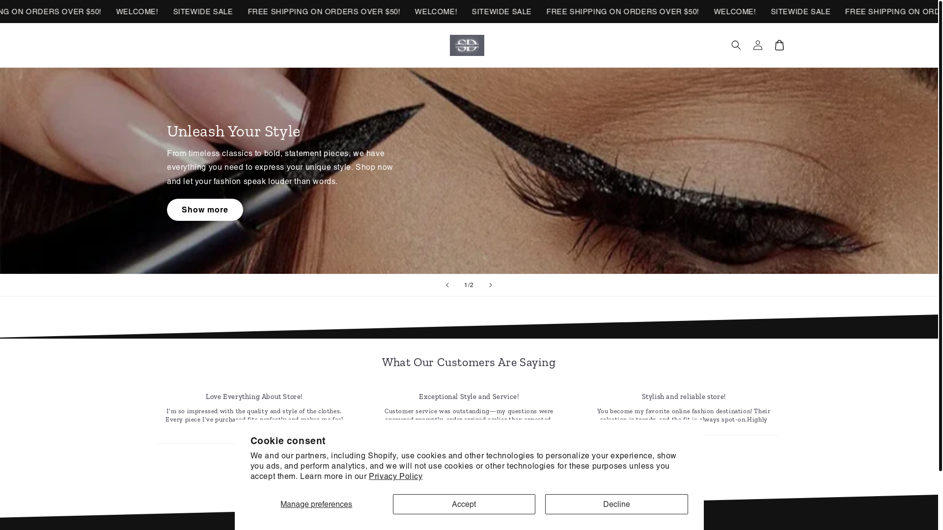 website screenshot of https://sednem.store/