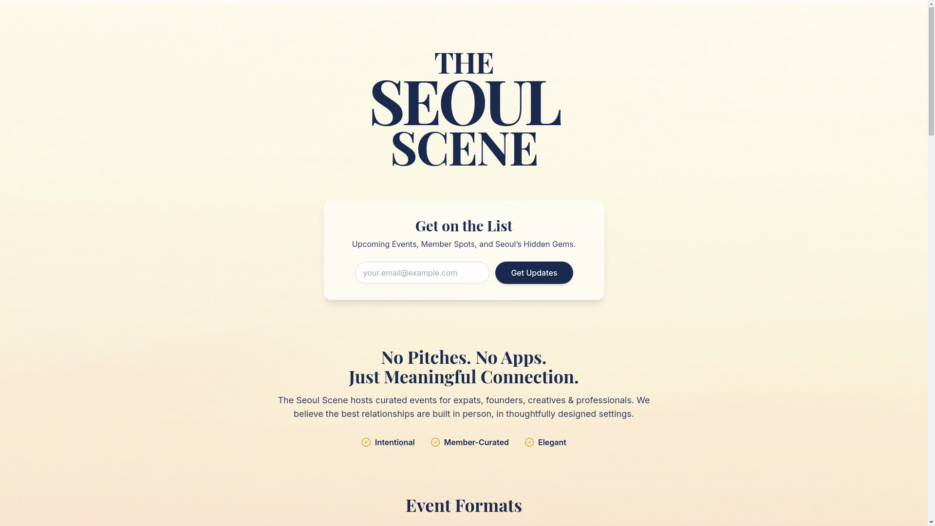 website screenshot of https://seoul-scene.com/