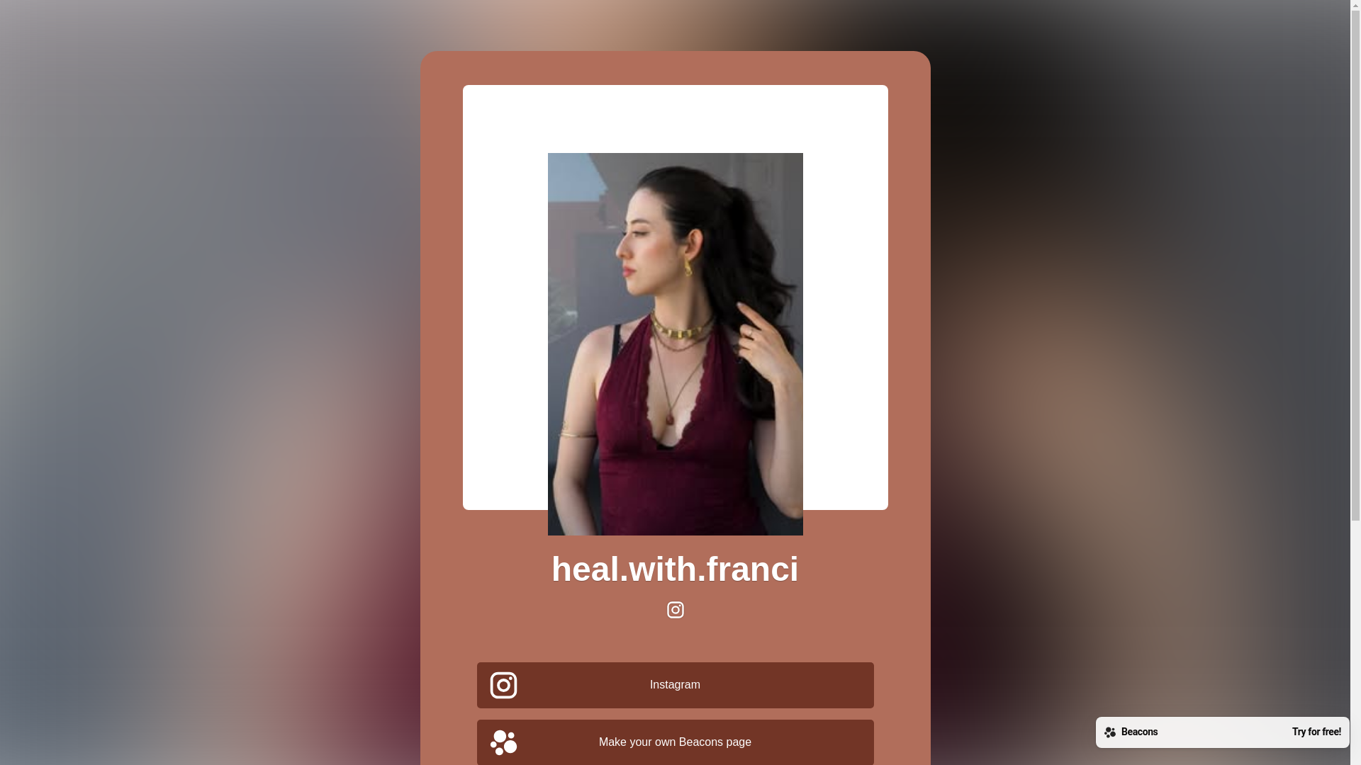 website screenshot of https://healwithfranci.com/