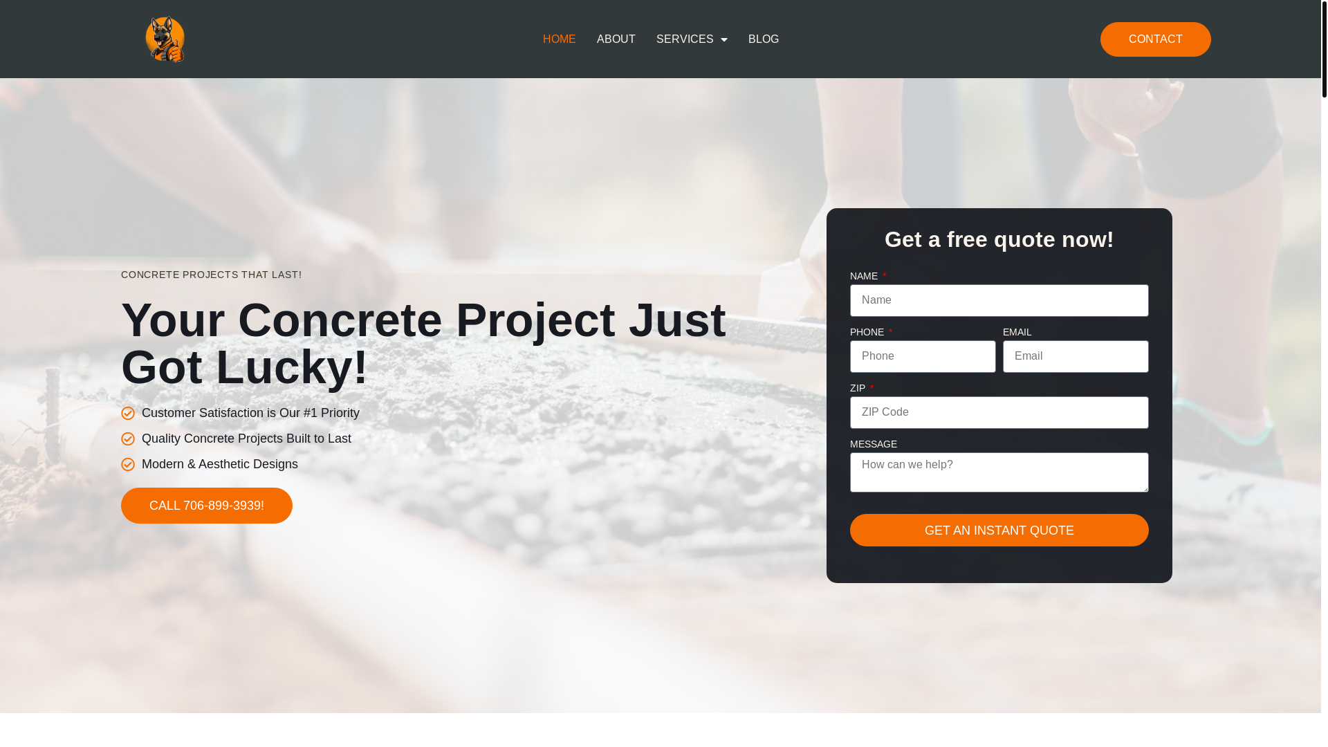 website screenshot of https://luckysconcretetulsa.com/