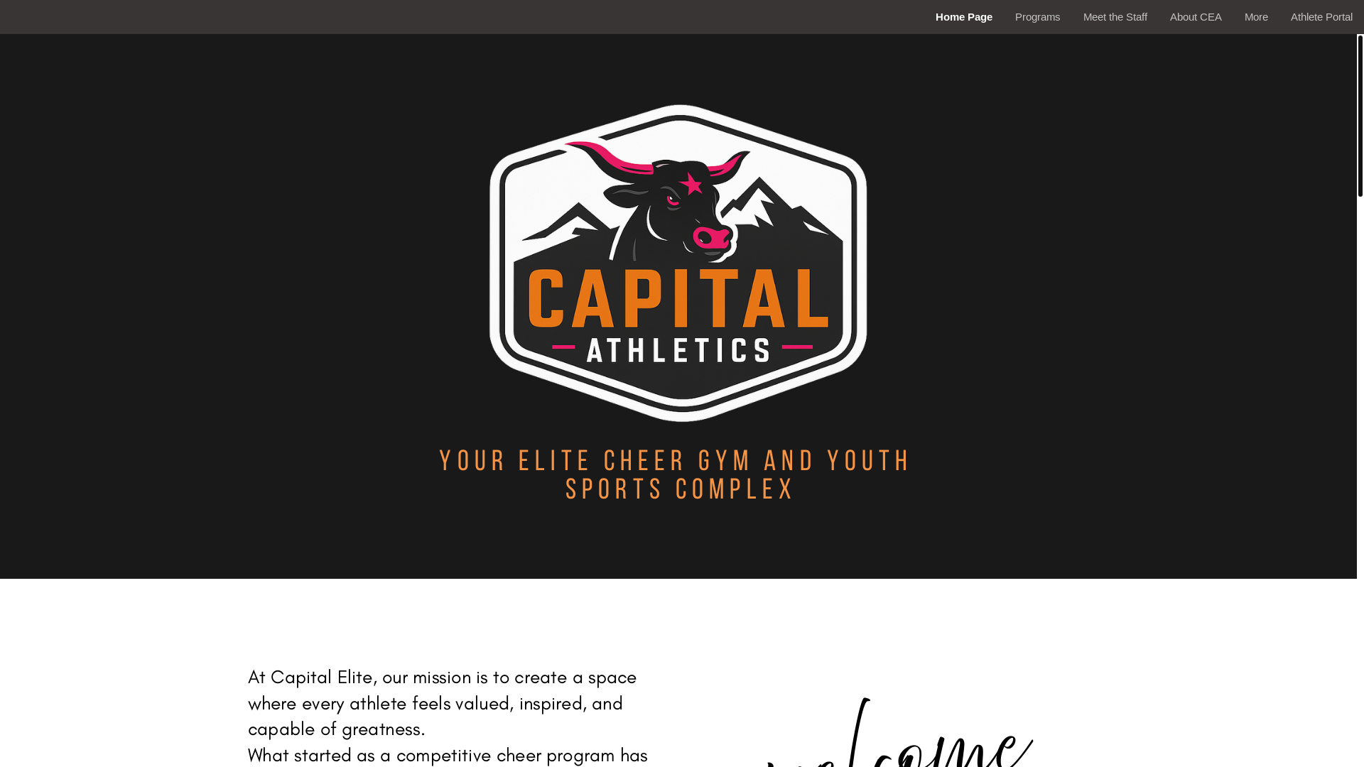 website screenshot of https://capitaleliteathletics.net/