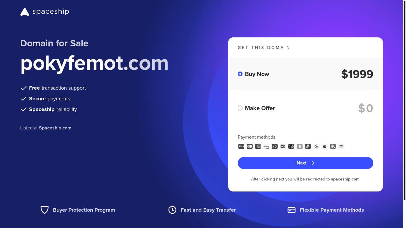 website screenshot of https://pokyfemot.com/
