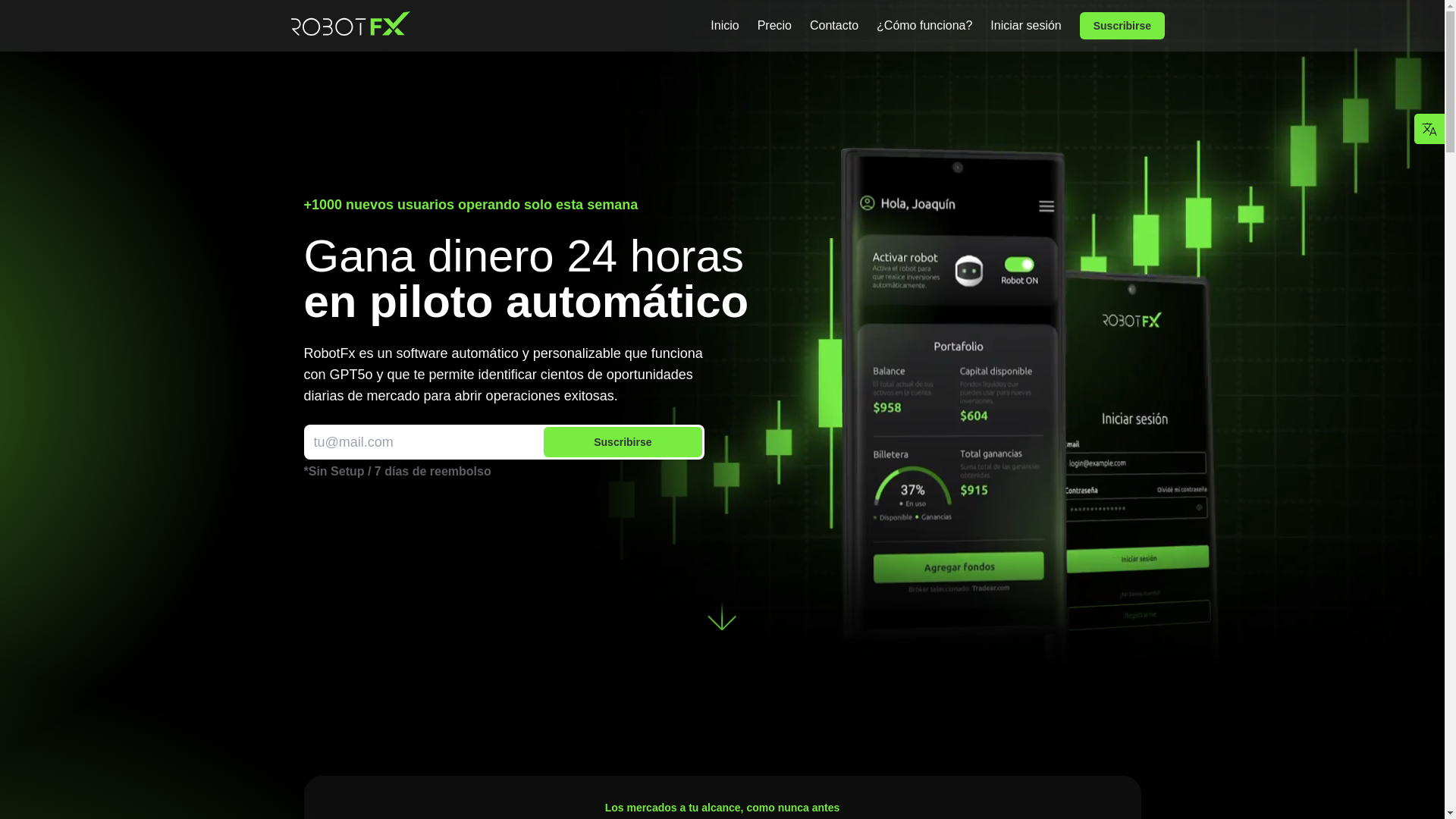 website screenshot of https://robotfx.com/
