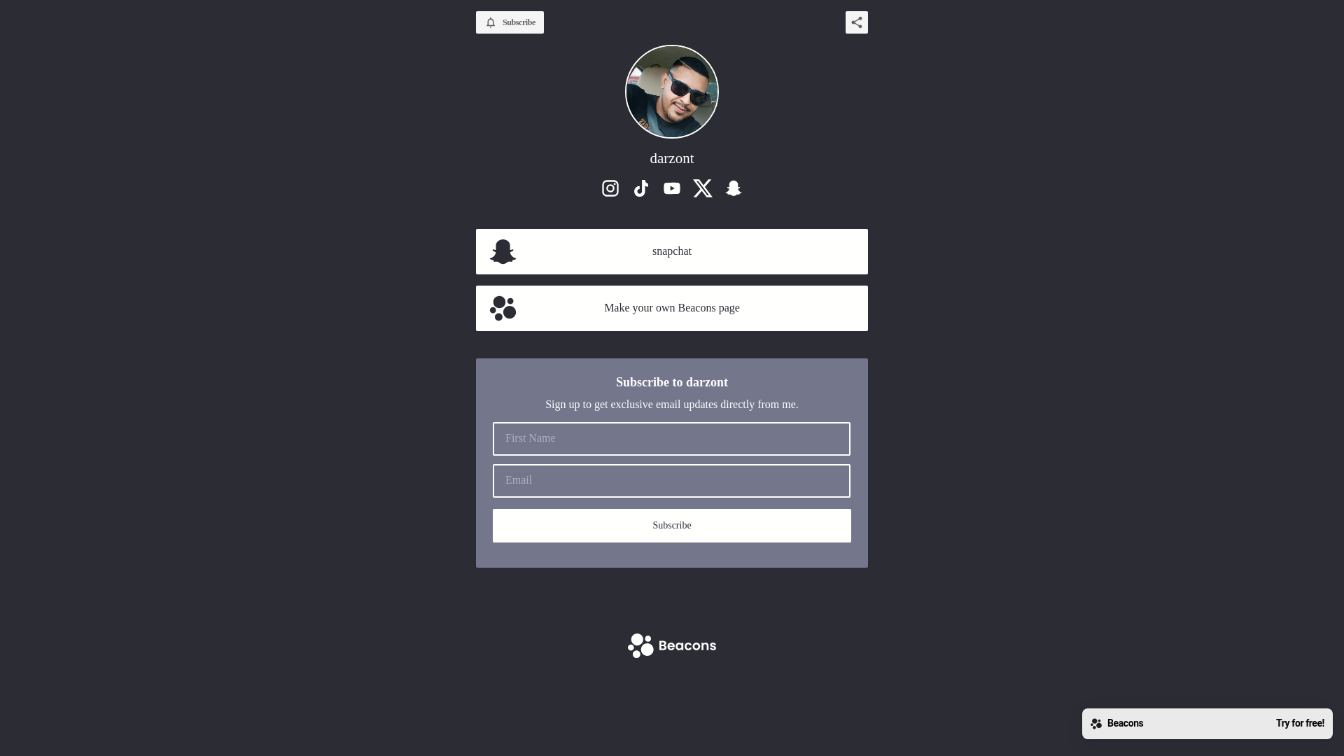 website screenshot of https://darzont.store/