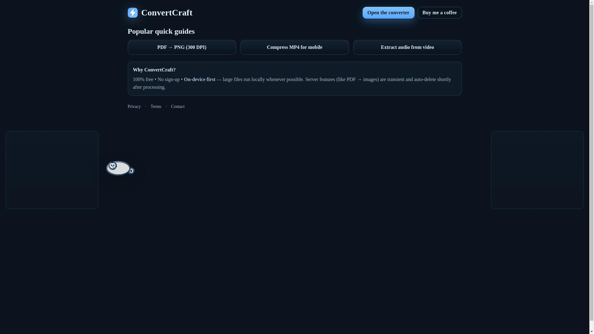 website screenshot of https://convertcraft-www.pages.dev/