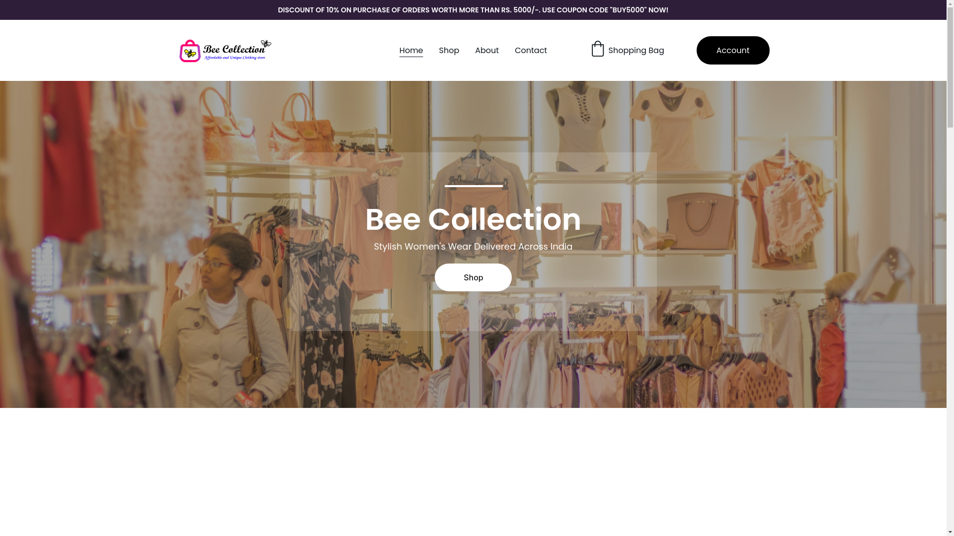 website screenshot of https://beecollection.in/