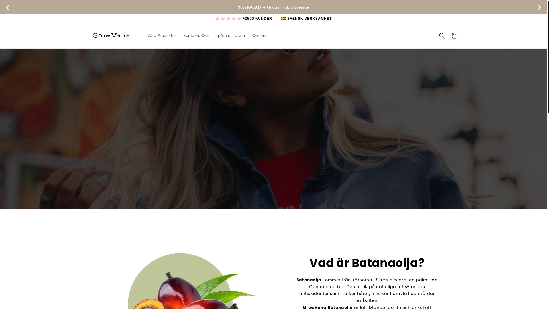 website screenshot of https://grow-vana.se/