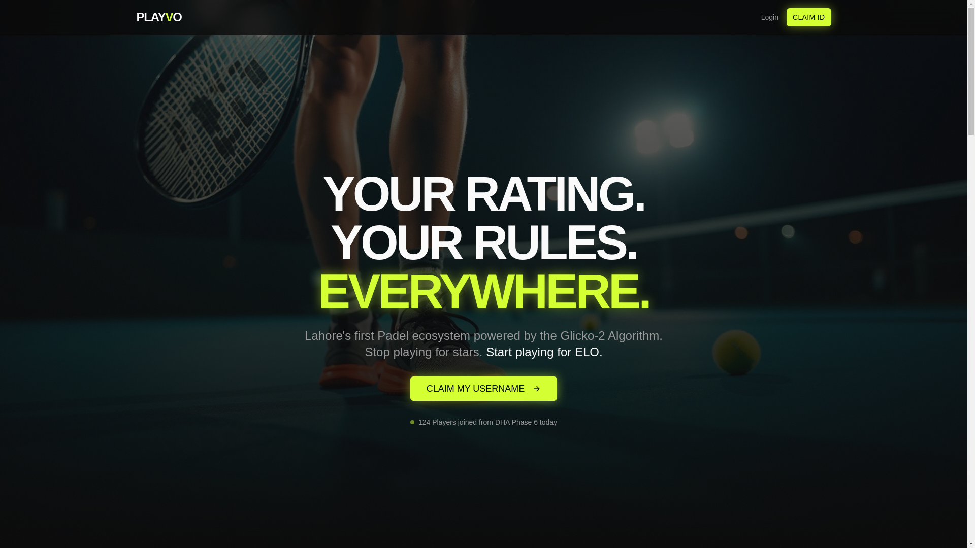 website screenshot of https://playvo.pk/