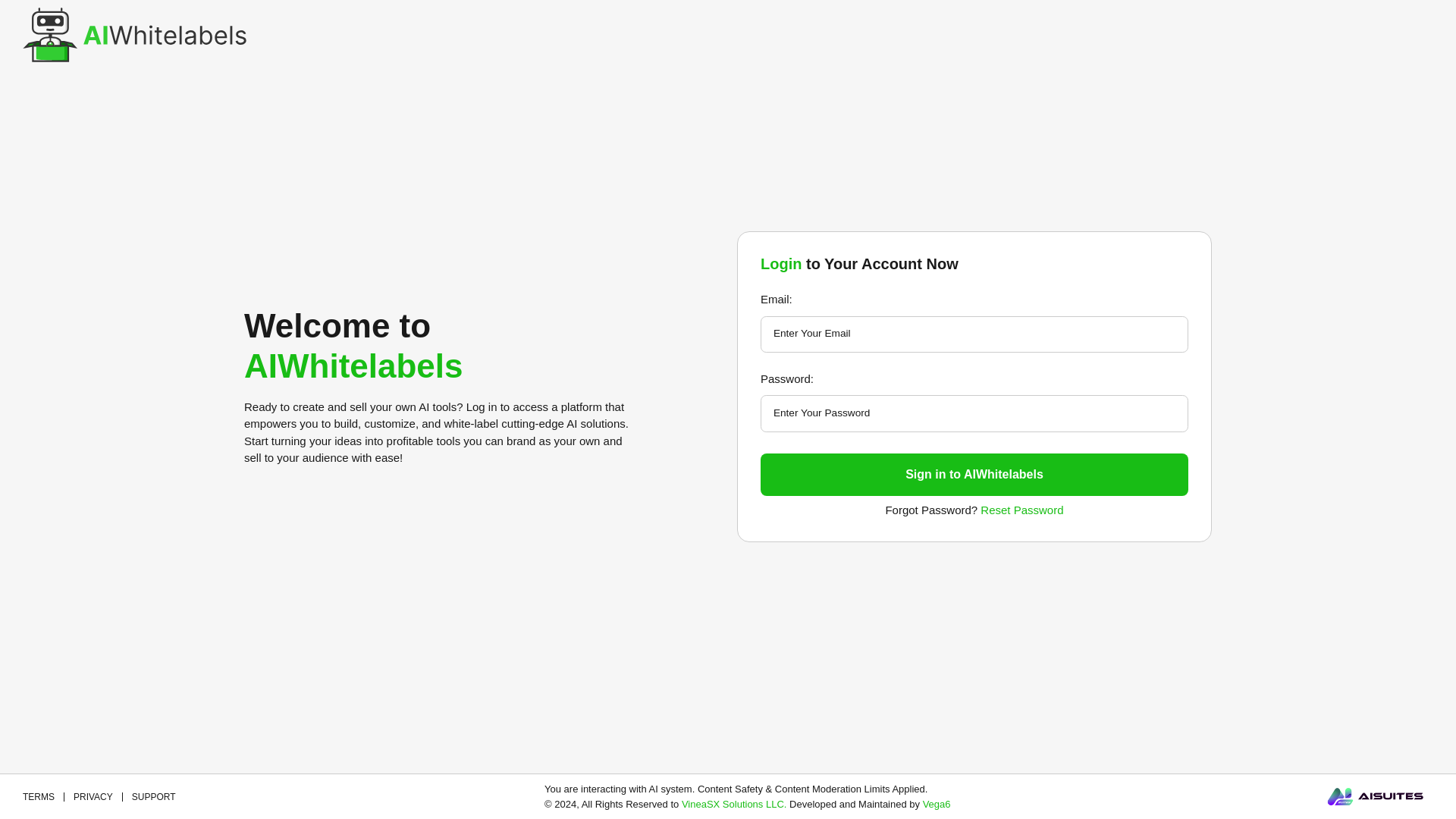 website screenshot of https://aiappswhitelabel.com/