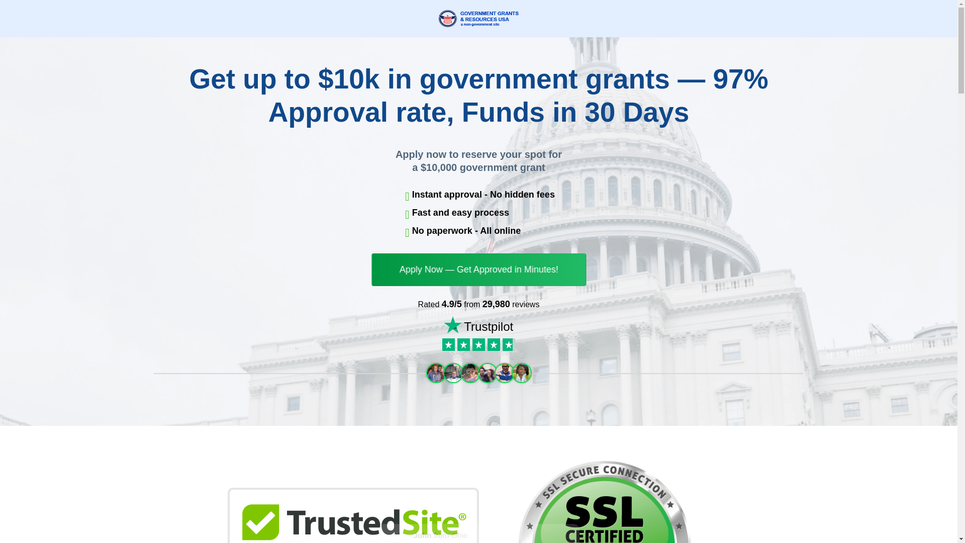 website screenshot of https://govgrantss.com/