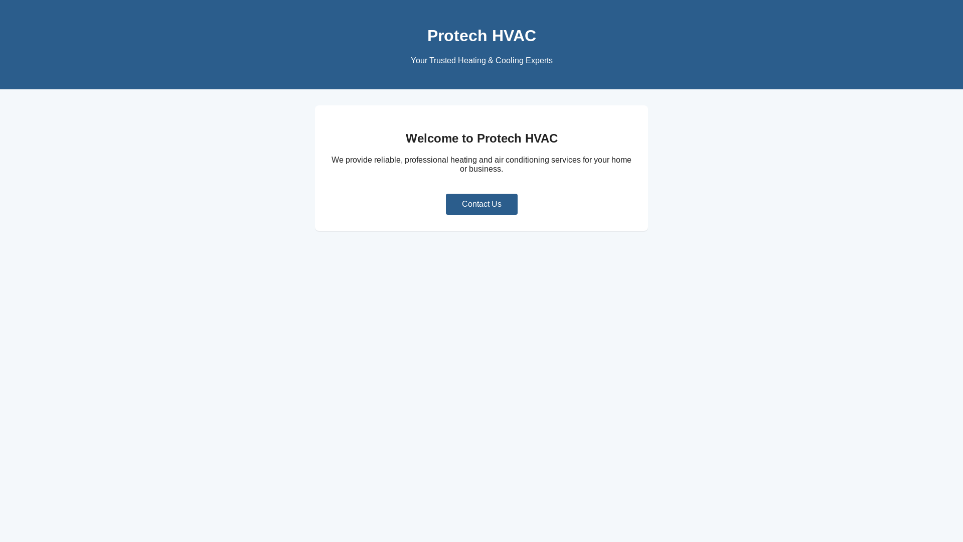 website screenshot of https://protechhvac.pages.dev/