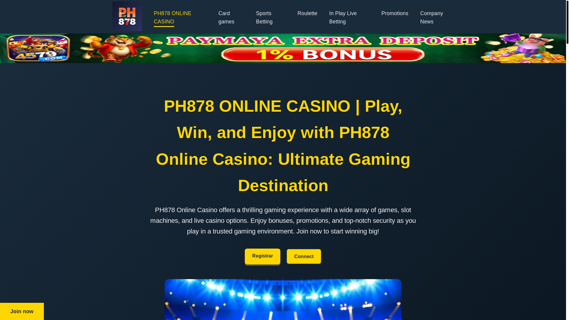 website screenshot of https://ph878onlinecasino.com/