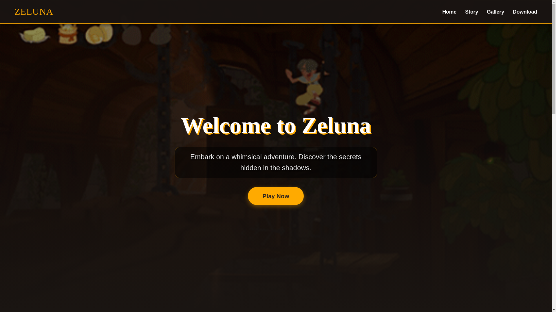 website screenshot of https://zelunagame.com/