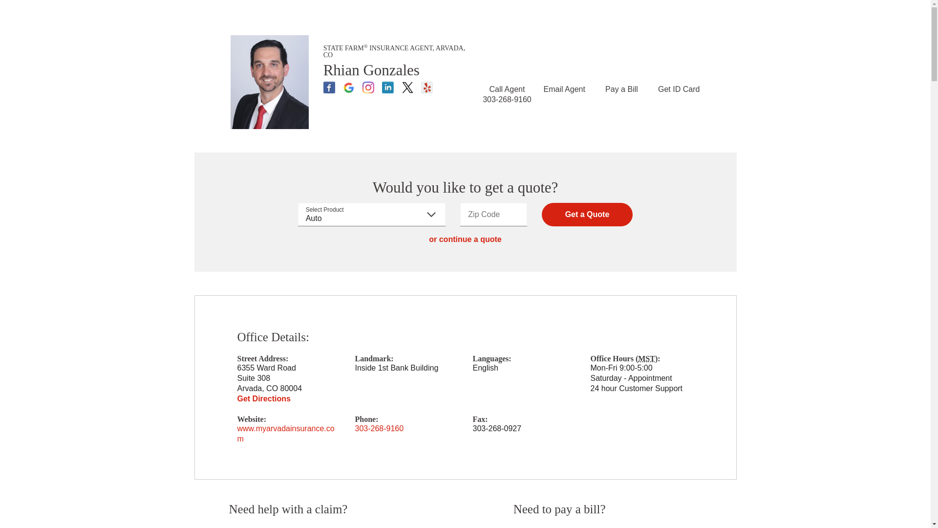 website screenshot of https://arvadasfinsurance.com/