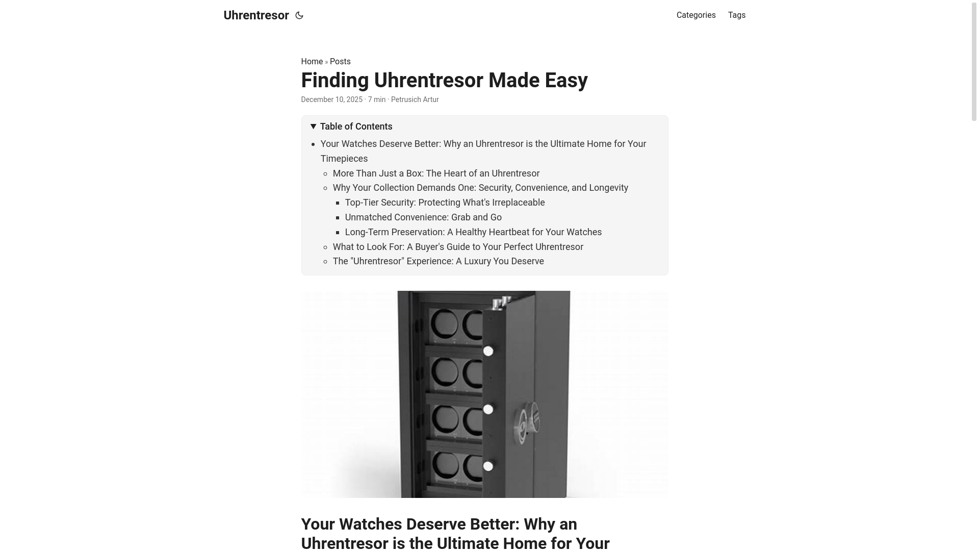 website screenshot of https://uhrentresor2.pages.dev/