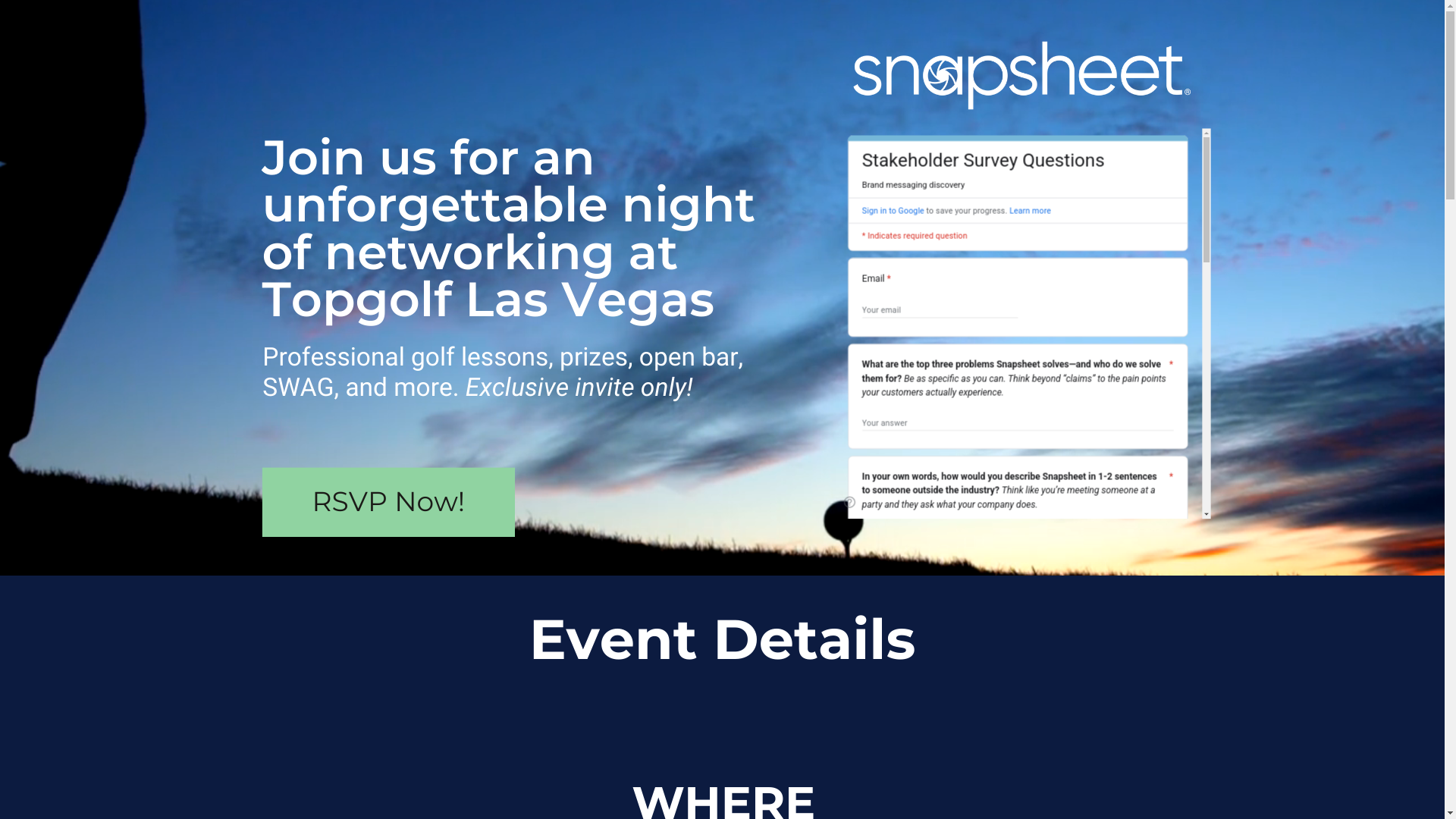 website screenshot of https://snapsheetevents.com/