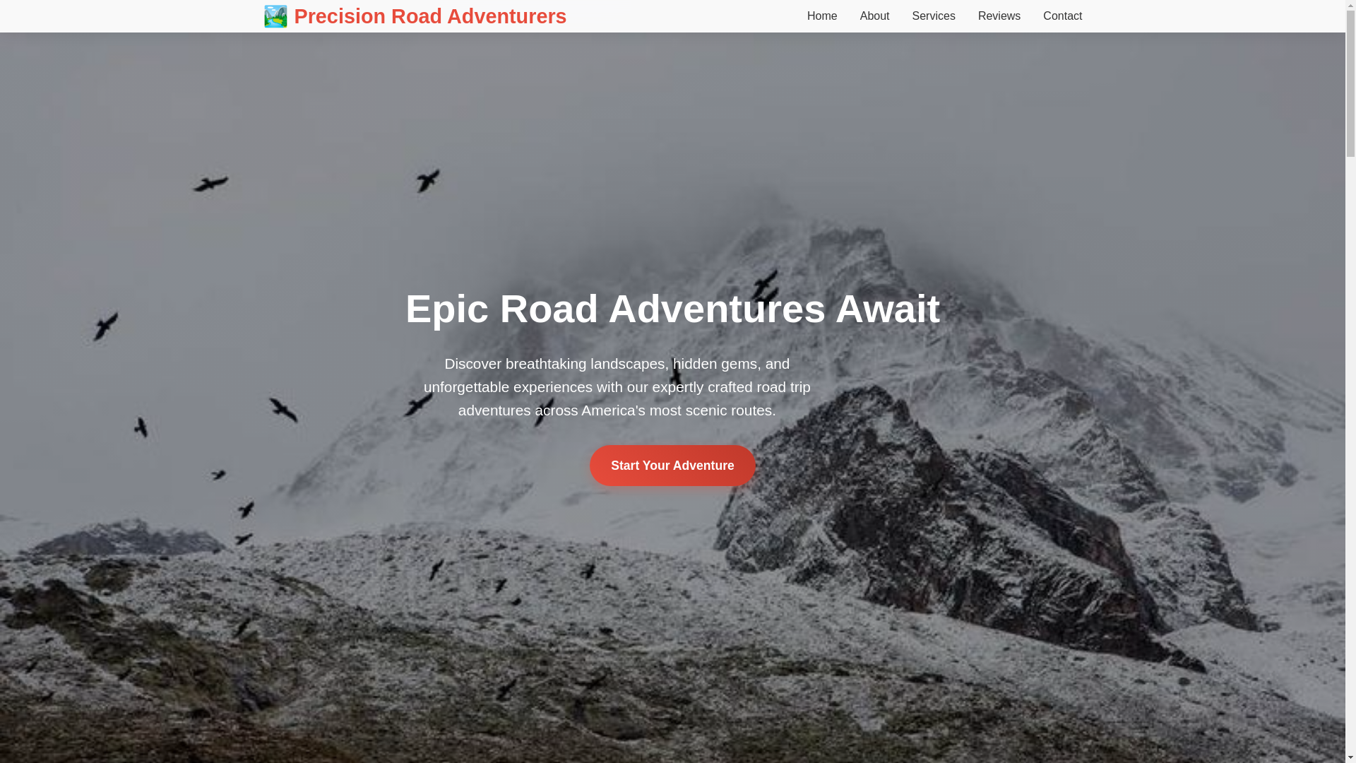 website screenshot of https://precisionroadadventurers.digital/