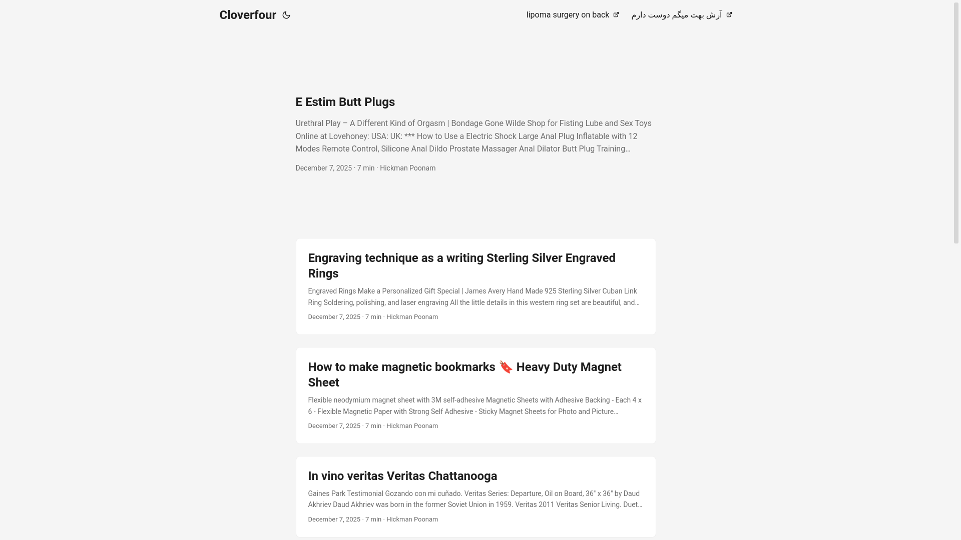 website screenshot of https://cloverfour.pages.dev/