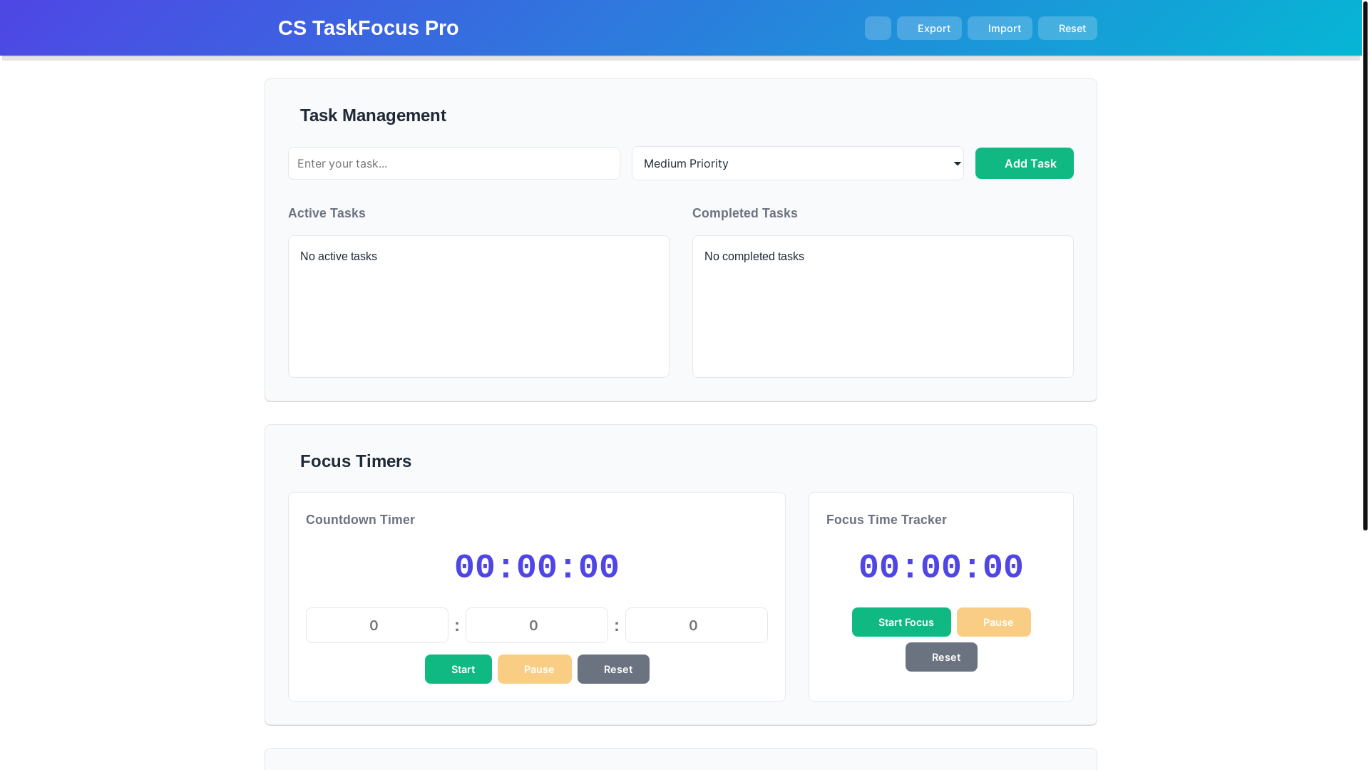 website screenshot of https://cstask.pages.dev/