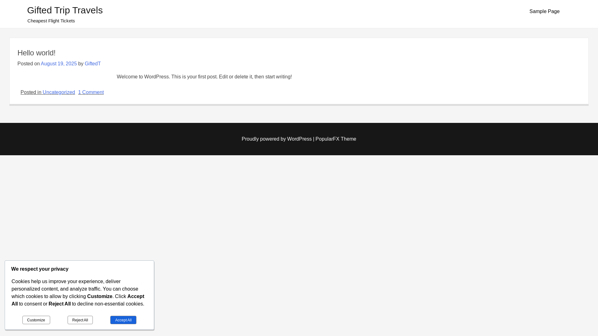 website screenshot of https://giftedtrip.com.ng/