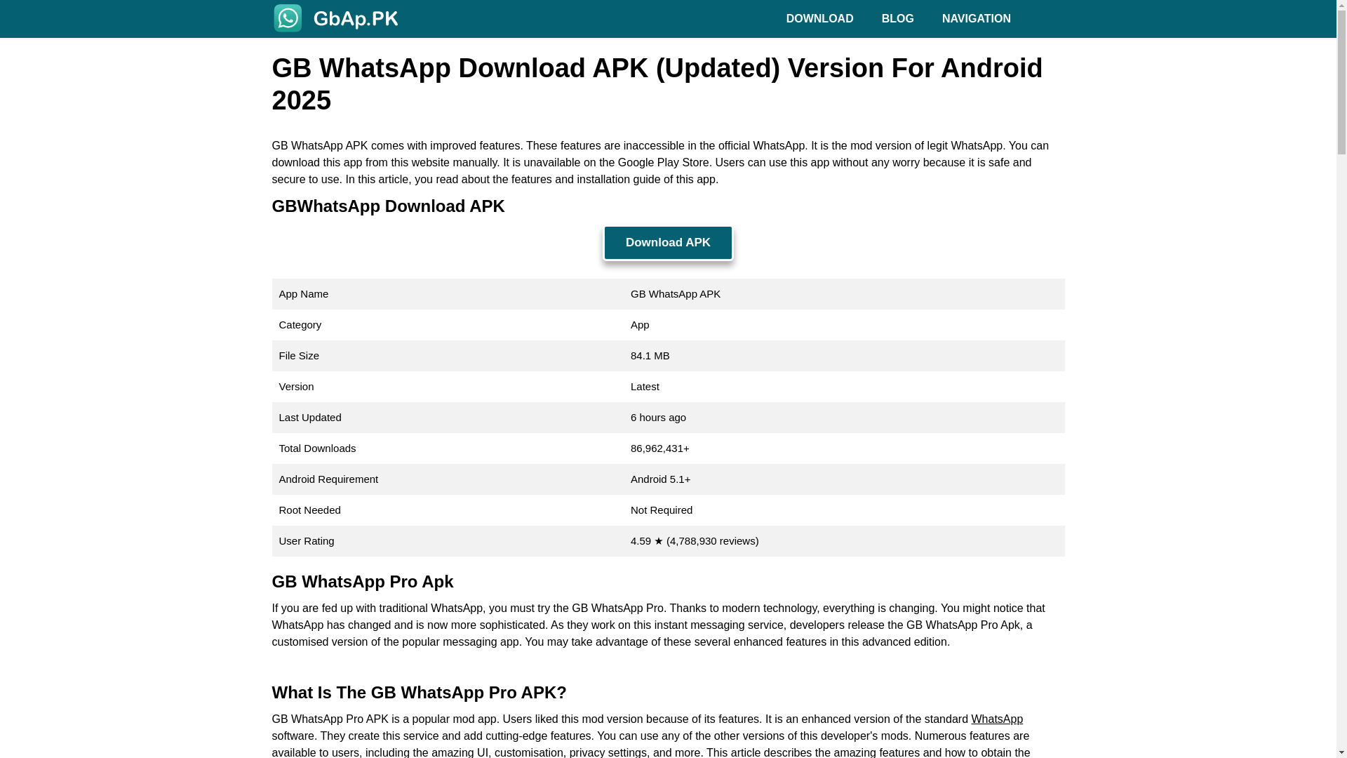 website screenshot of https://gbpluspro.net