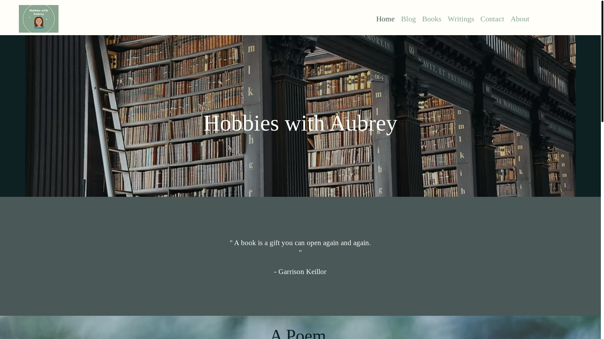 website screenshot of https://hobbieswithaubrey.com/
