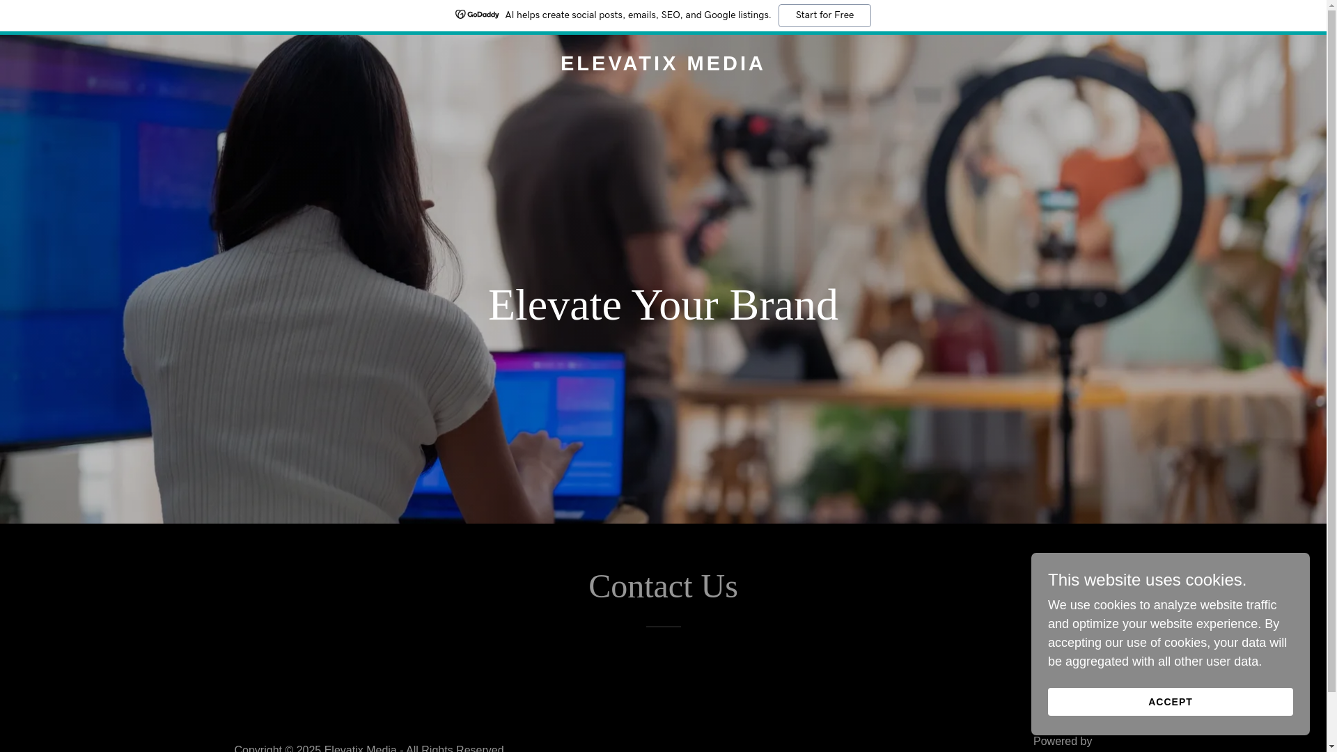 website screenshot of https://elevatixmedia.com/