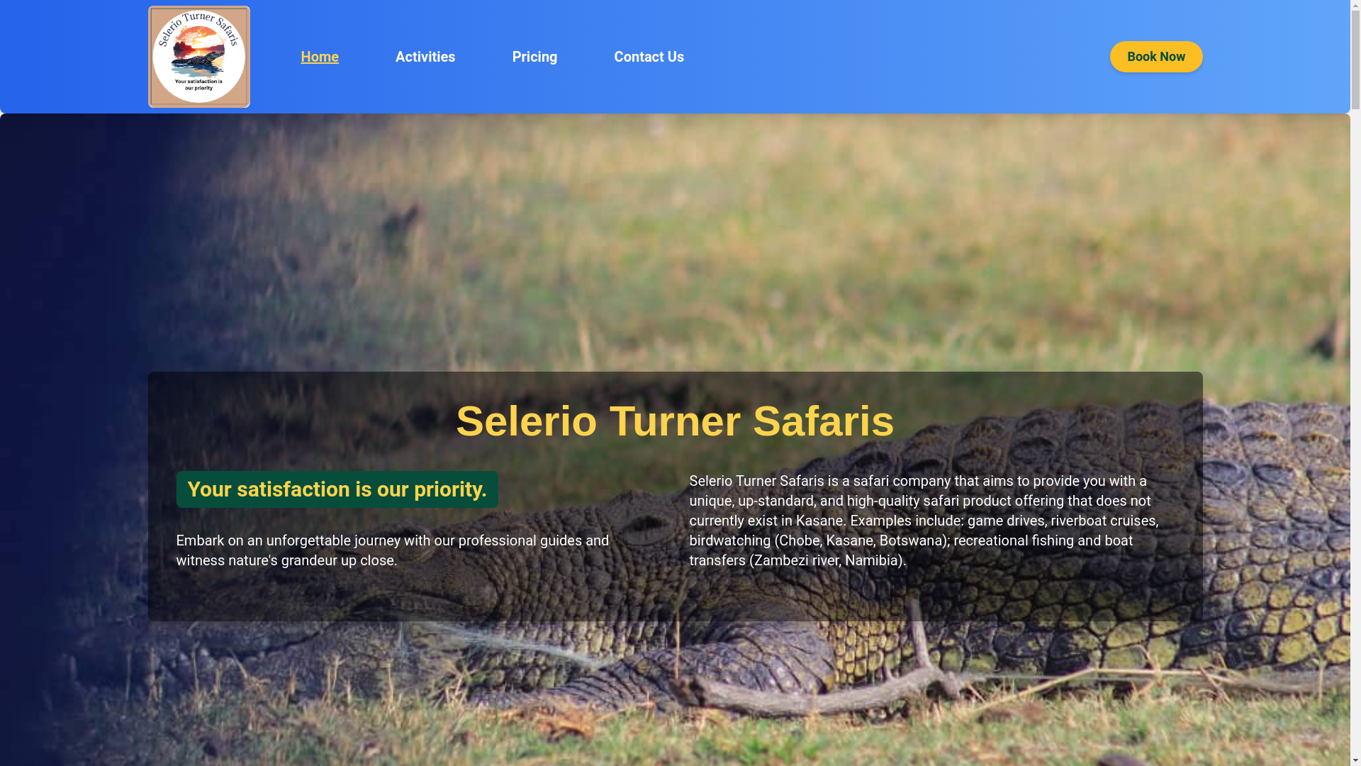 website screenshot of https://selerioturnersafaris.org/